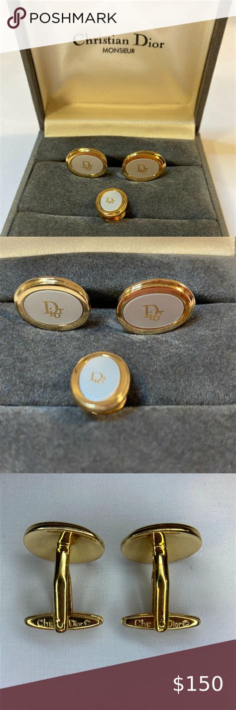 dior green tie|christian Dior cufflinks.